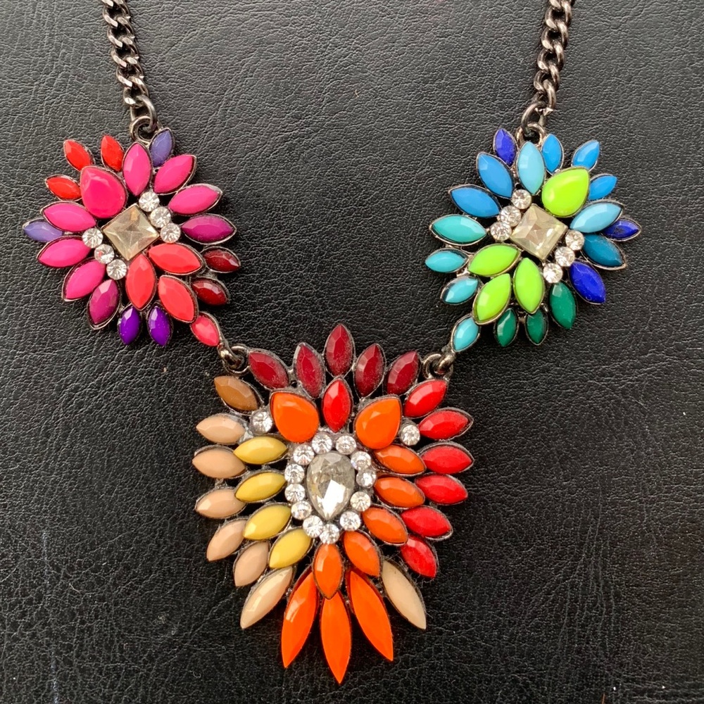 Rainbow statement necklace